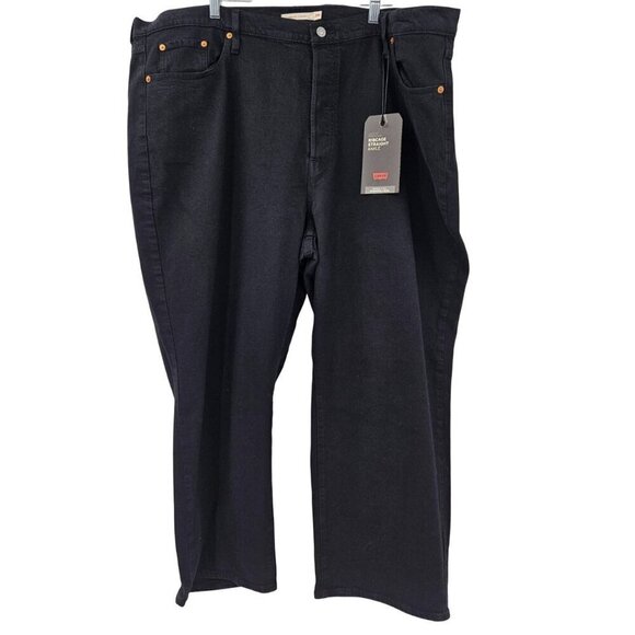 Levi's Premium Ribcage Straight Ankle Jeans Black Womens Size 24W NEW Button Fly - Picture 4 of 16